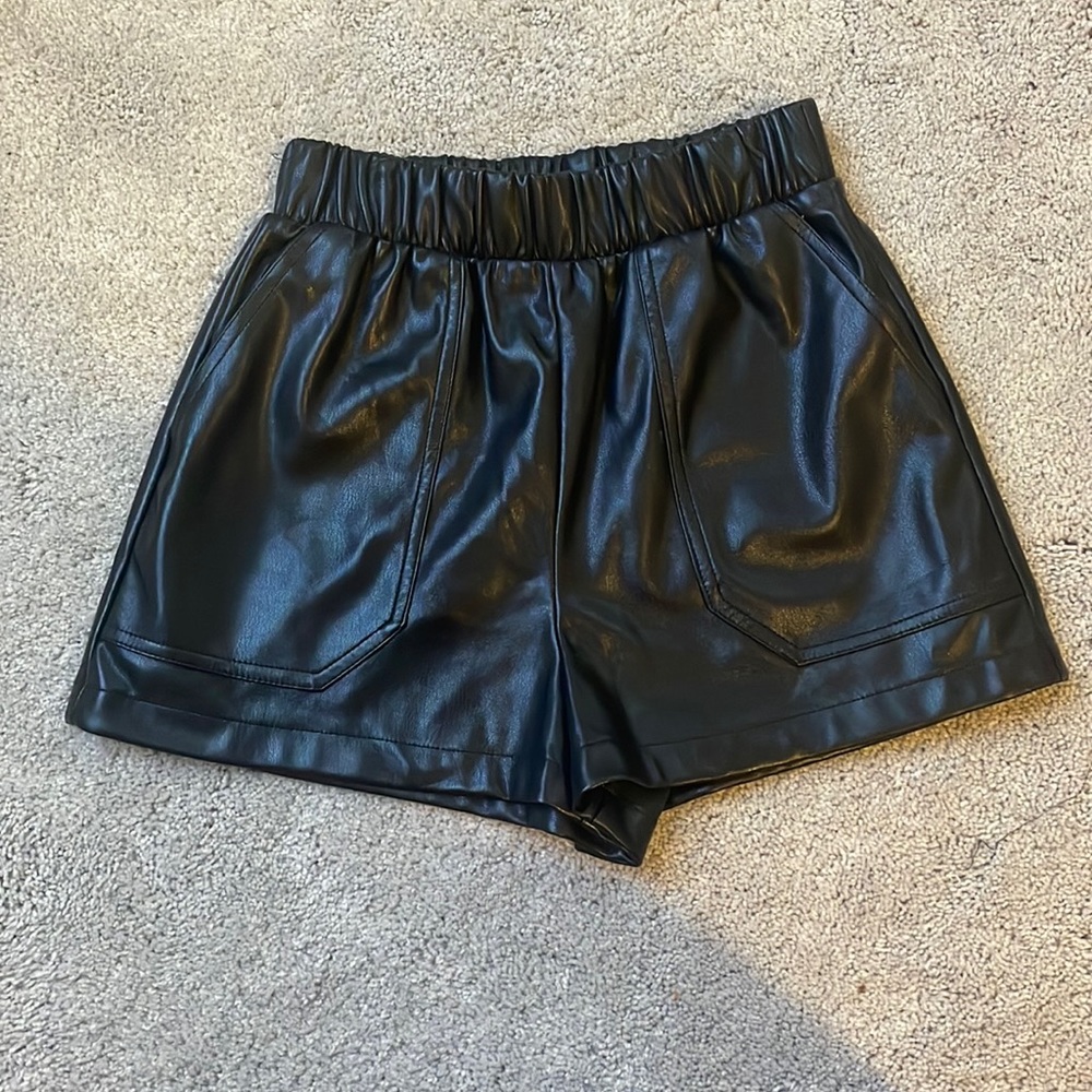 Steve Madden Black Leather Shorts